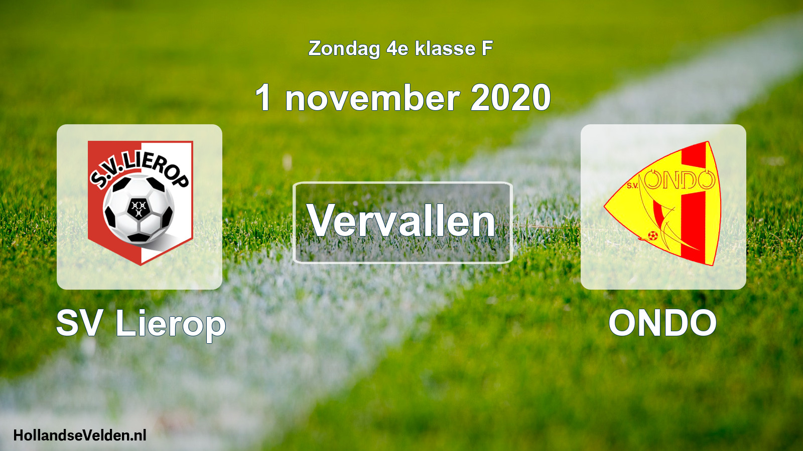 Scheduled Match: SV Lierop - ONDO (1 November 2020)