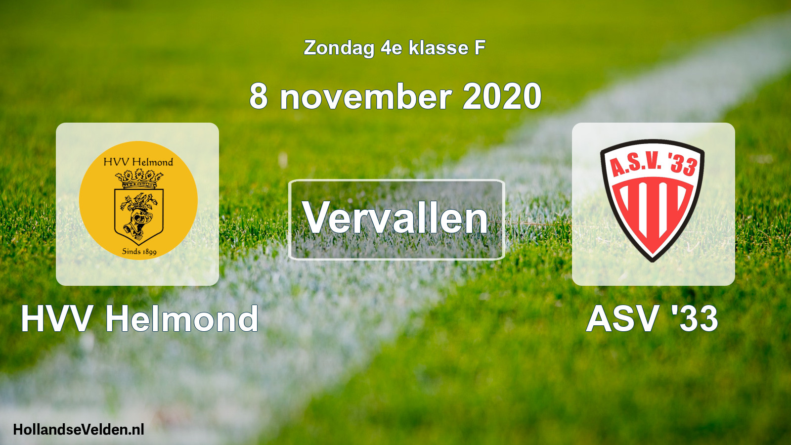 Scheduled Match: HVV Helmond - ASV '33 (8 November 2020)