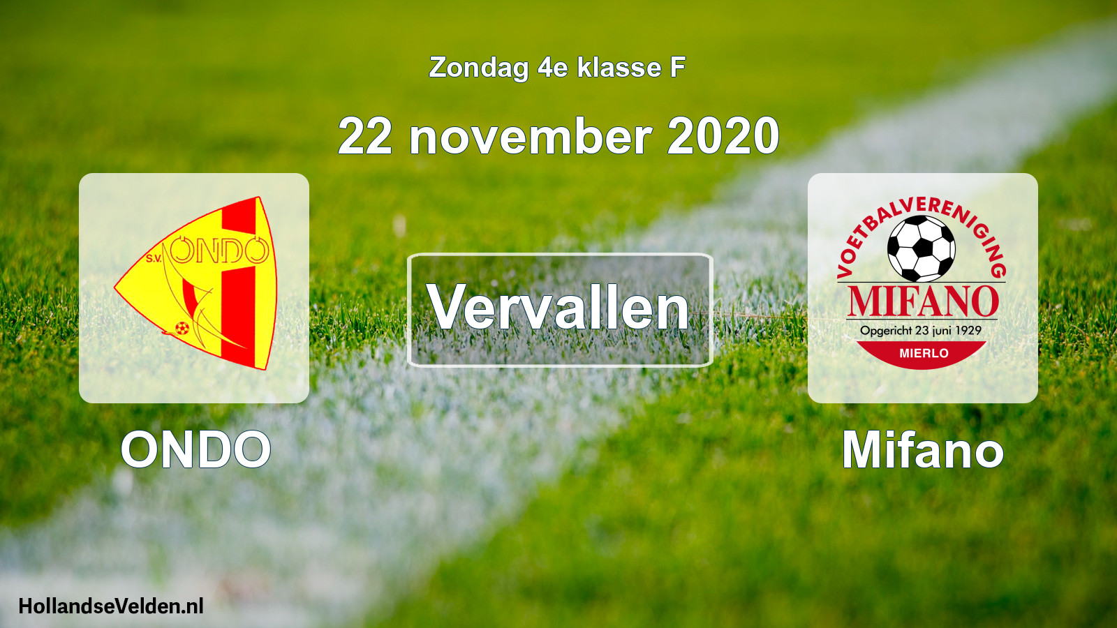 Scheduled Match: ONDO - Mifano (22 November 2020)