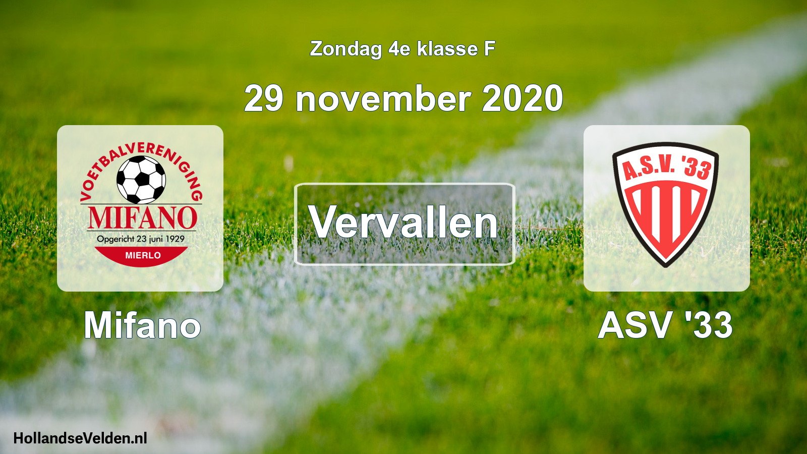 Scheduled Match: Mifano - ASV '33 (29 November 2020)
