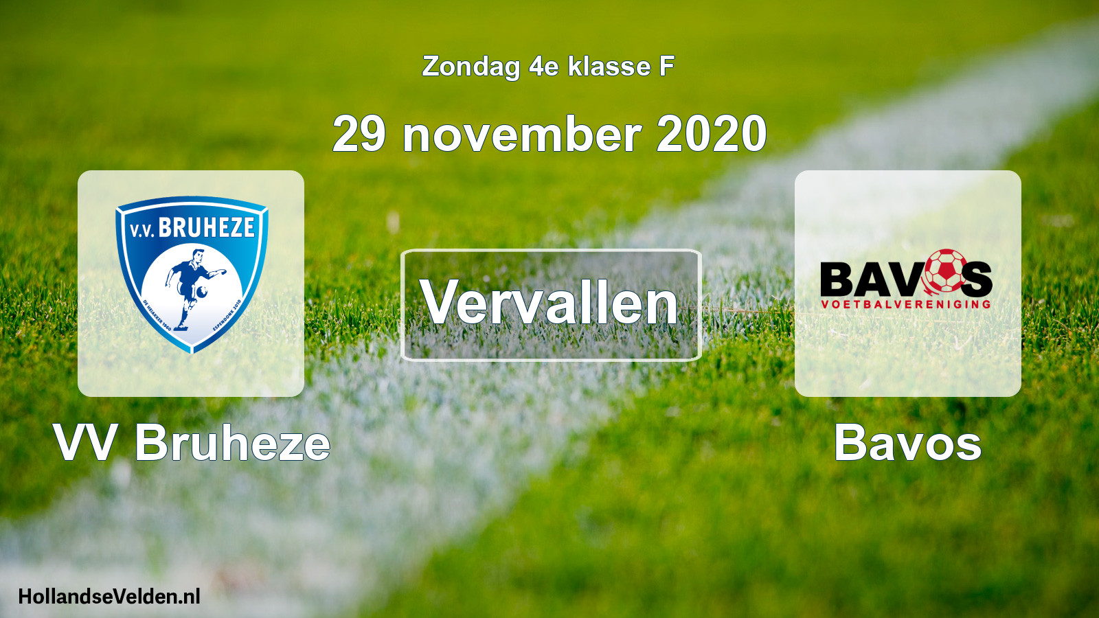 Scheduled Match: VV Bruheze - Bavos (29 November 2020)
