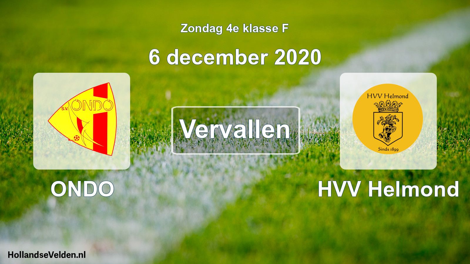 Scheduled Match: ONDO - HVV Helmond (6 December 2020)