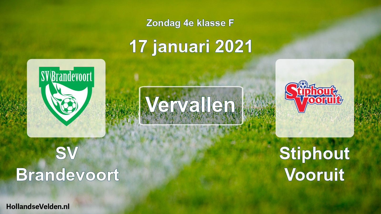 Scheduled Match: SV Brandevoort - Stiphout Vooruit (17 January 2021)