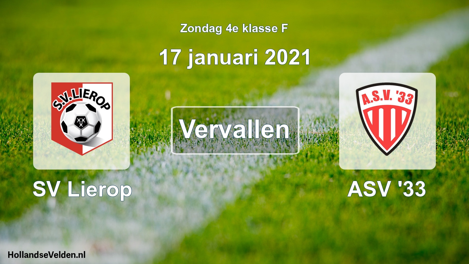 Scheduled Match: SV Lierop - ASV '33 (17 January 2021)
