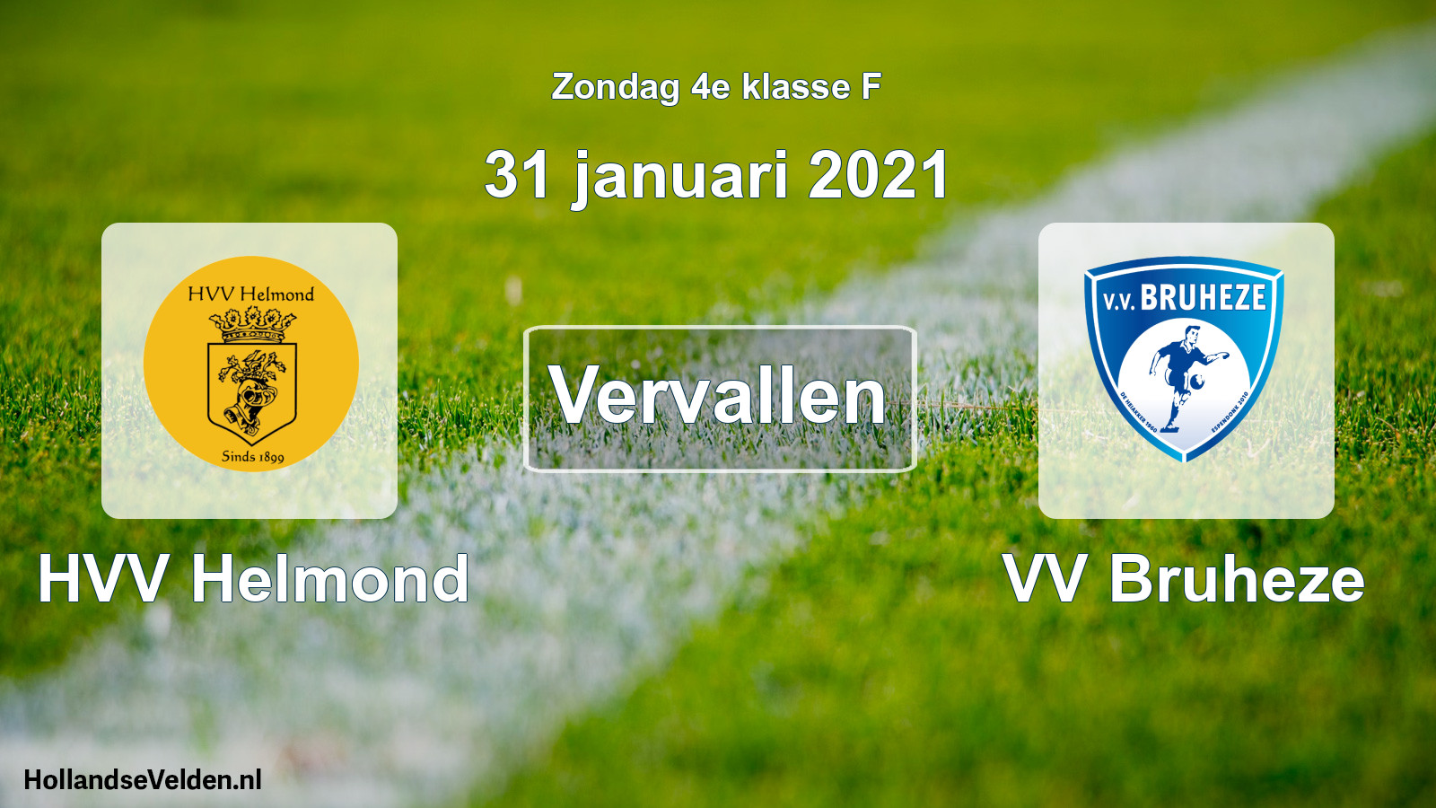 Scheduled Match: HVV Helmond - VV Bruheze (31 January 2021)