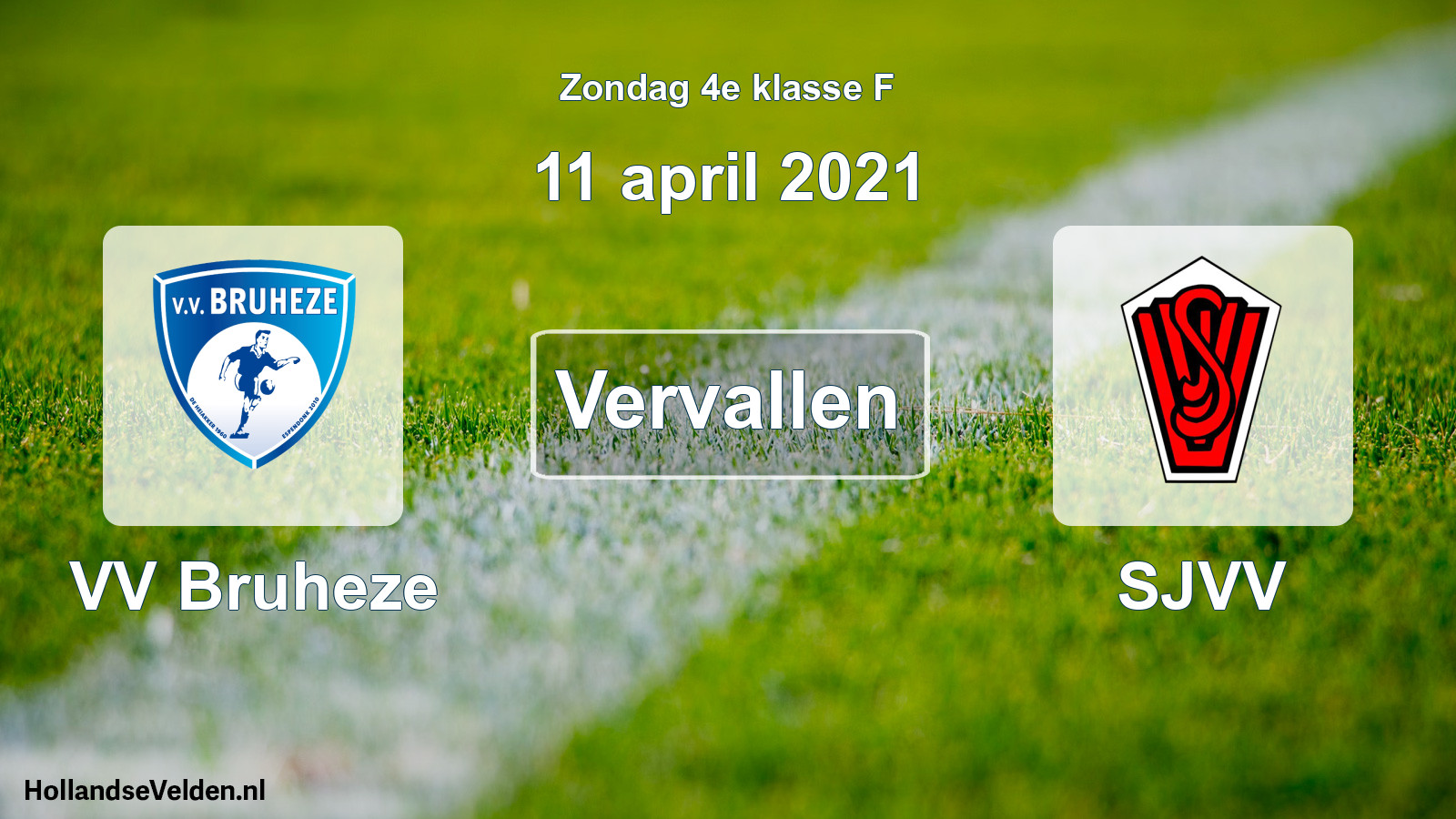 Scheduled Match: VV Bruheze - SJVV (11 April 2021)