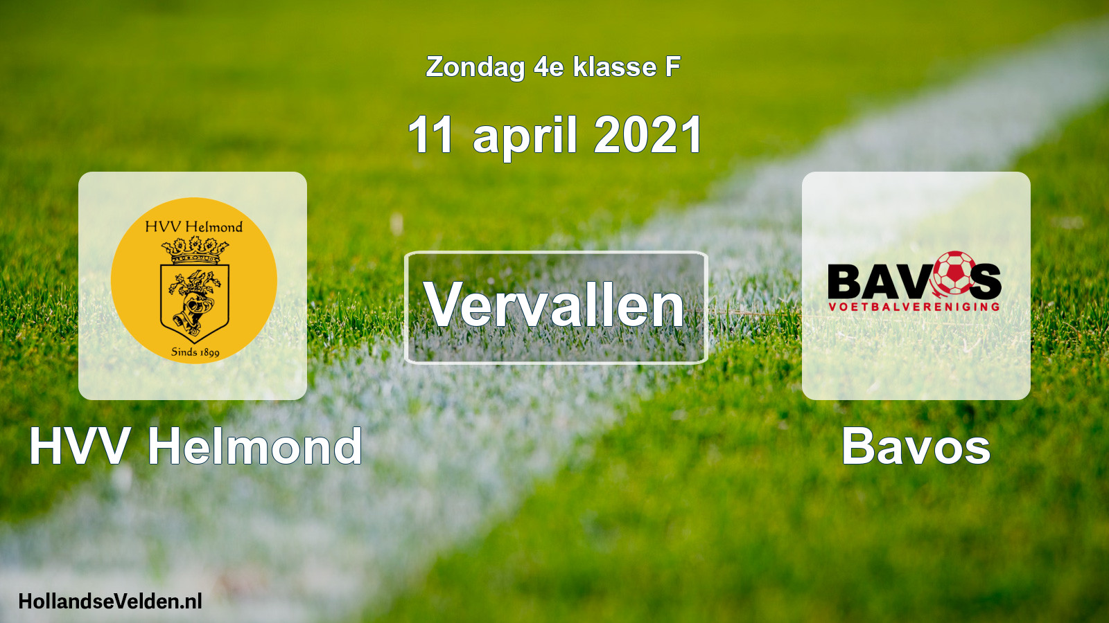 Scheduled Match: HVV Helmond - Bavos (11 April 2021)