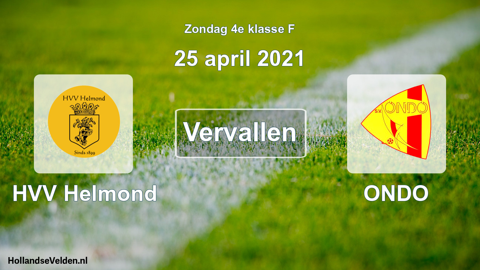 Scheduled Match: HVV Helmond - ONDO (25 April 2021)