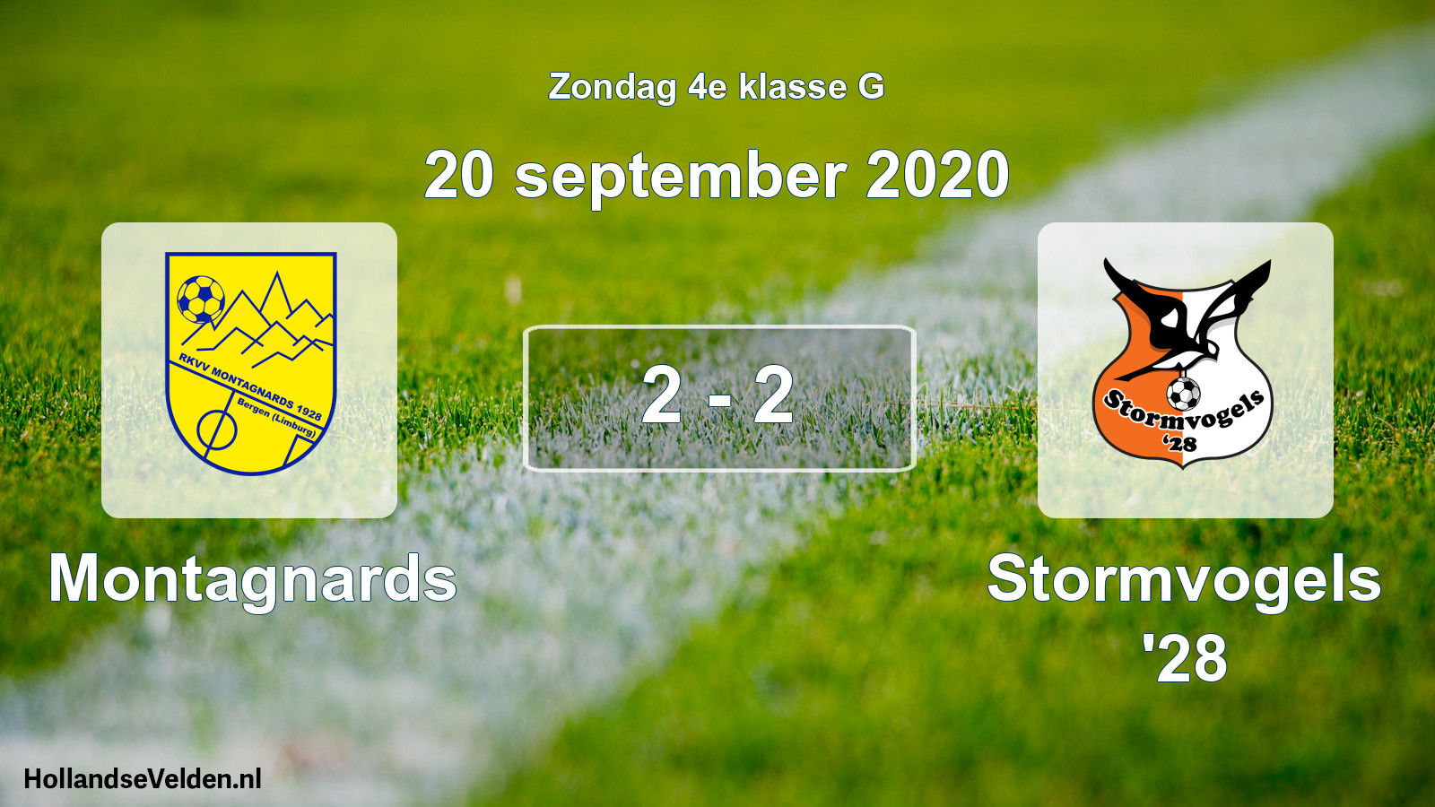 Total number of matches played: Montagnards - Stormvogels '28 2 - 2 (20 September 2020)