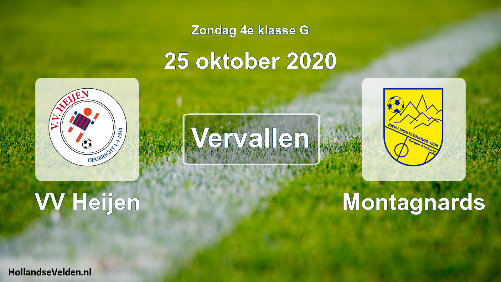 Scheduled Match: VV Heijen - Montagnards (25 October 2020)
