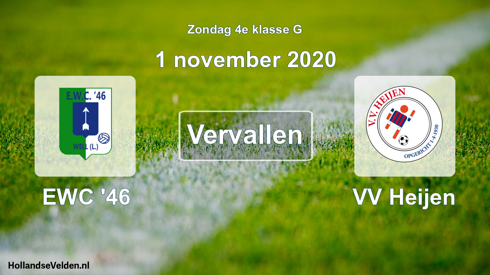 Scheduled Match: EWC '46 - VV Heijen (1 November 2020)
