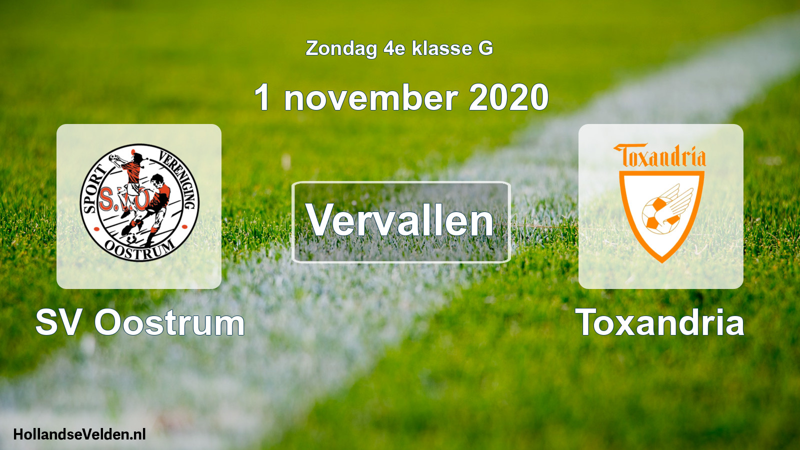 Scheduled Match: SV Oostrum - Toxandria (1 November 2020)