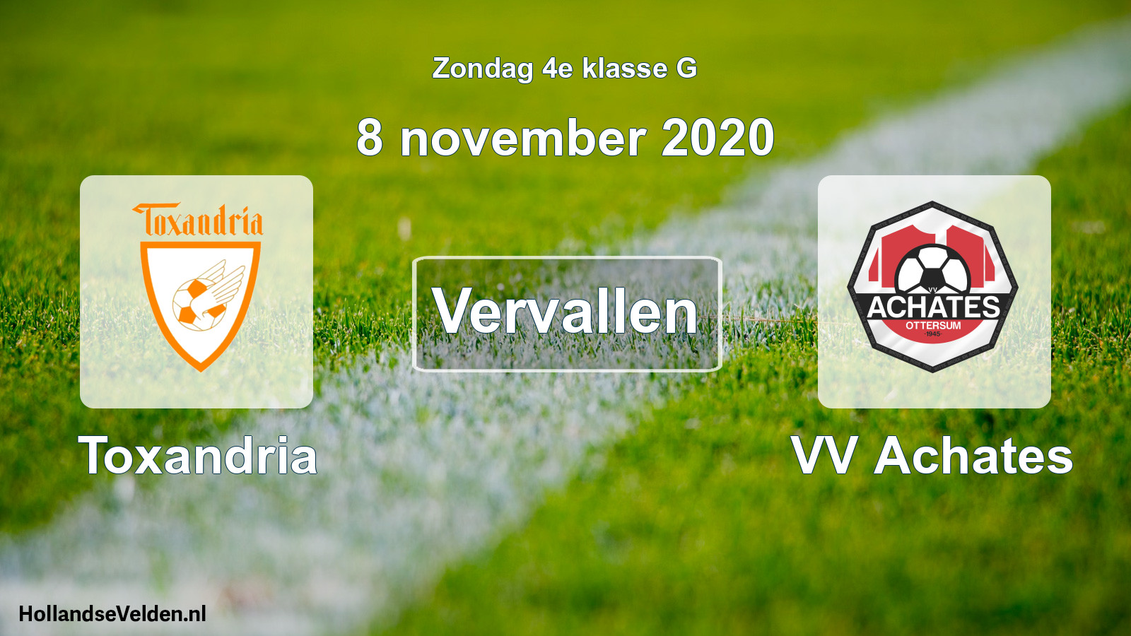Scheduled Match: Toxandria - VV Achates (8 November 2020)