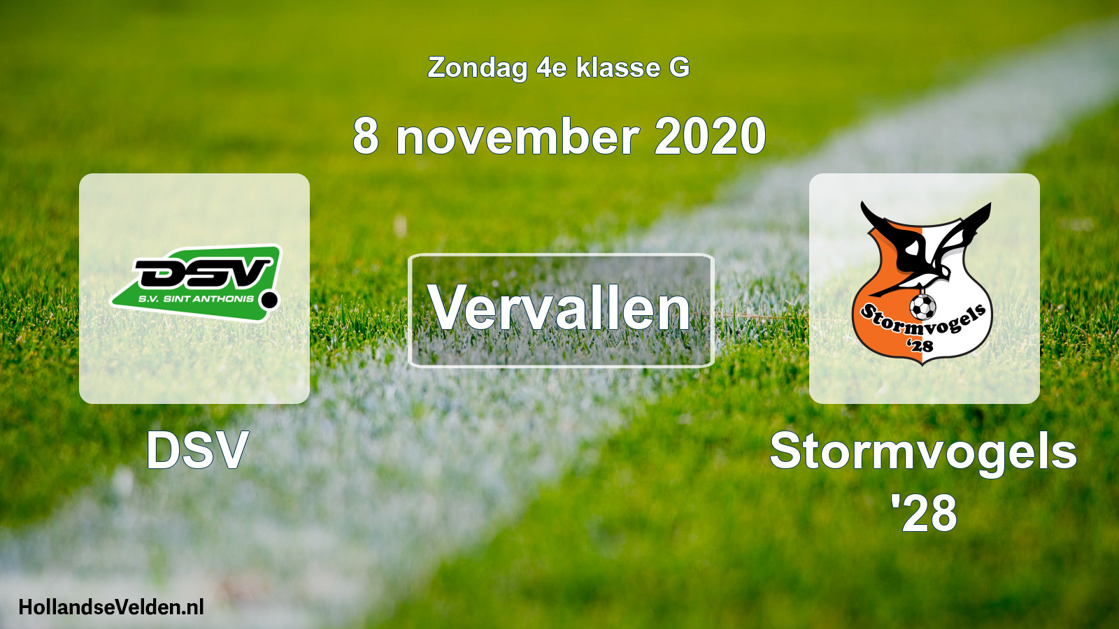 Scheduled Match: DSV - Stormvogels '28 (8 November 2020)