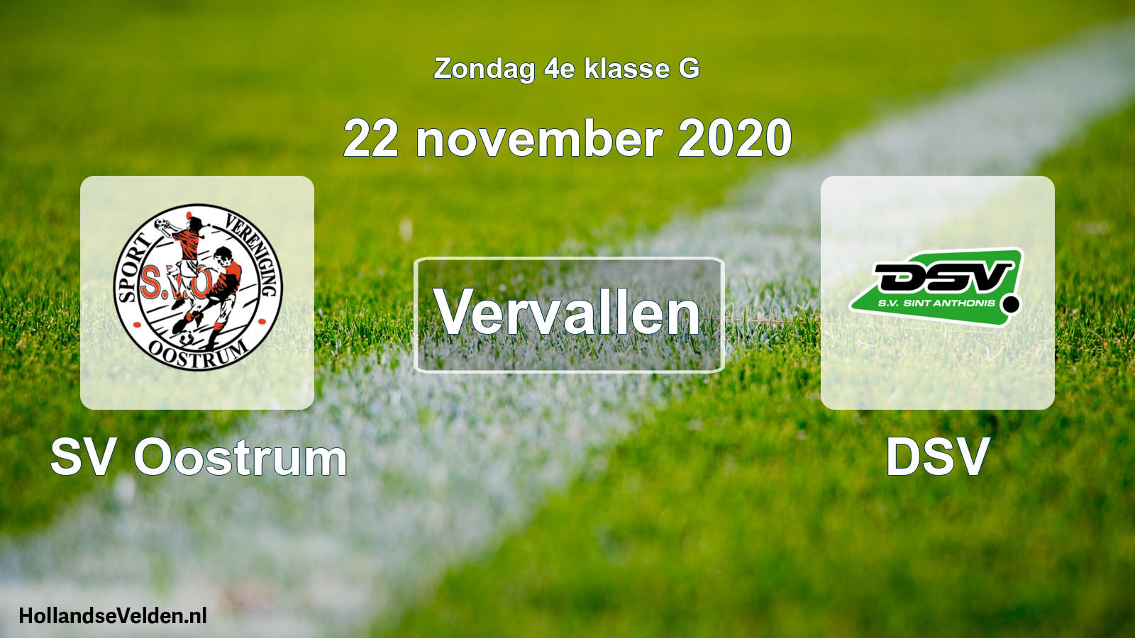 Scheduled Match: SV Oostrum - DSV (22 November 2020)