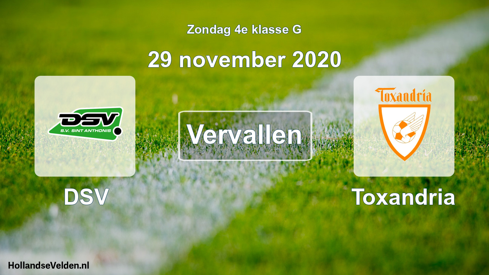 Scheduled Match: DSV - Toxandria (29 November 2020)