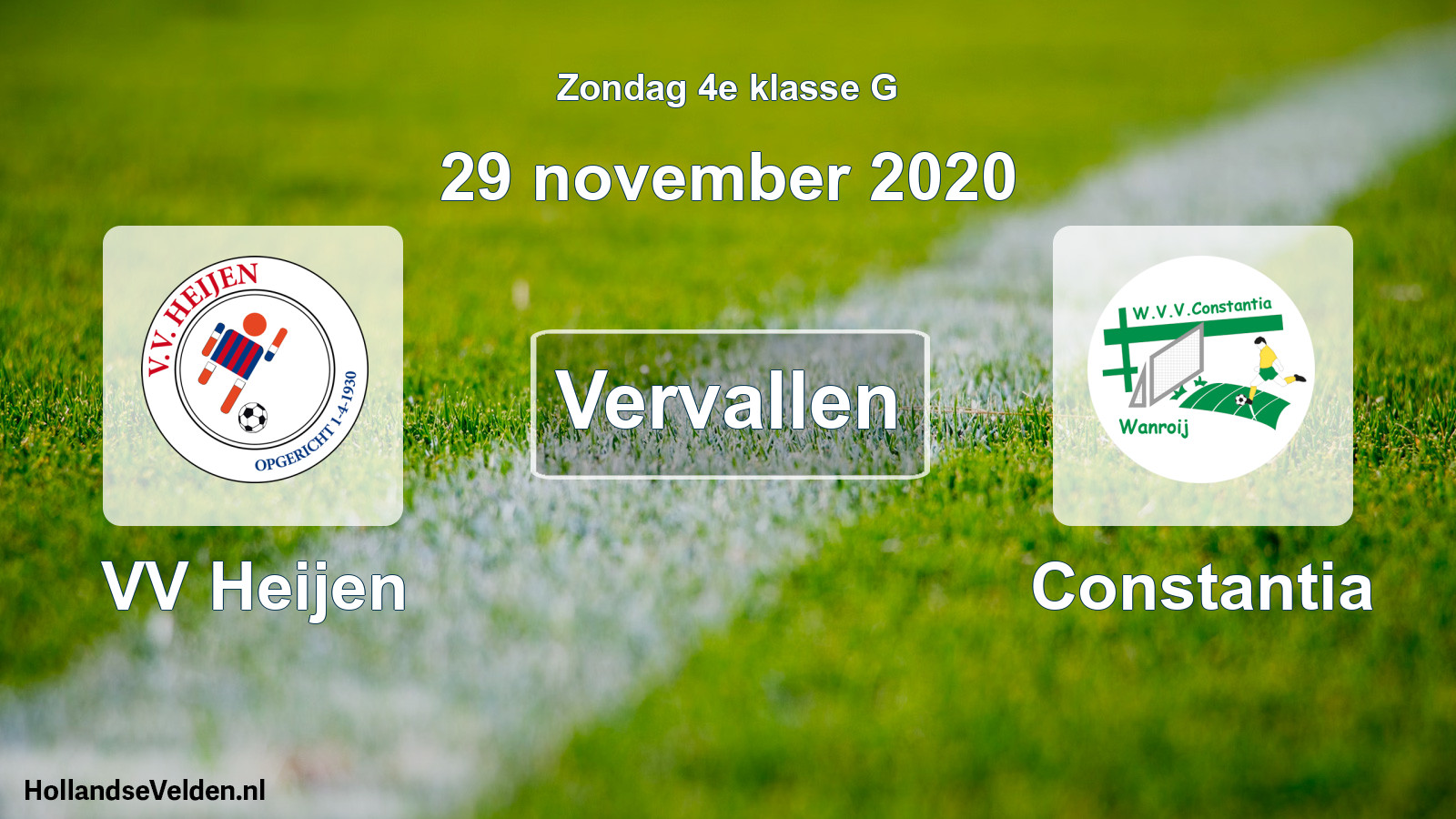 Scheduled Match: VV Heijen - Constantia (29 November 2020)