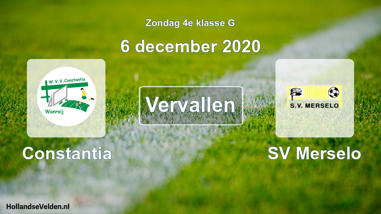 Scheduled Match: Constantia - SV Merselo (6 December 2020)
