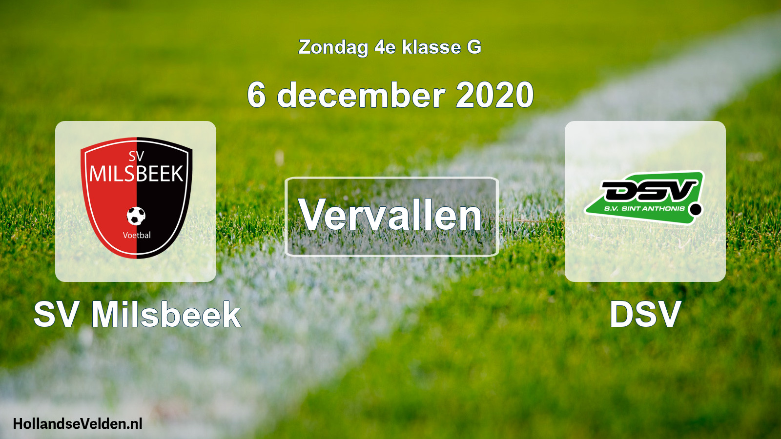 Scheduled Match: SV Milsbeek - DSV (6 December 2020)