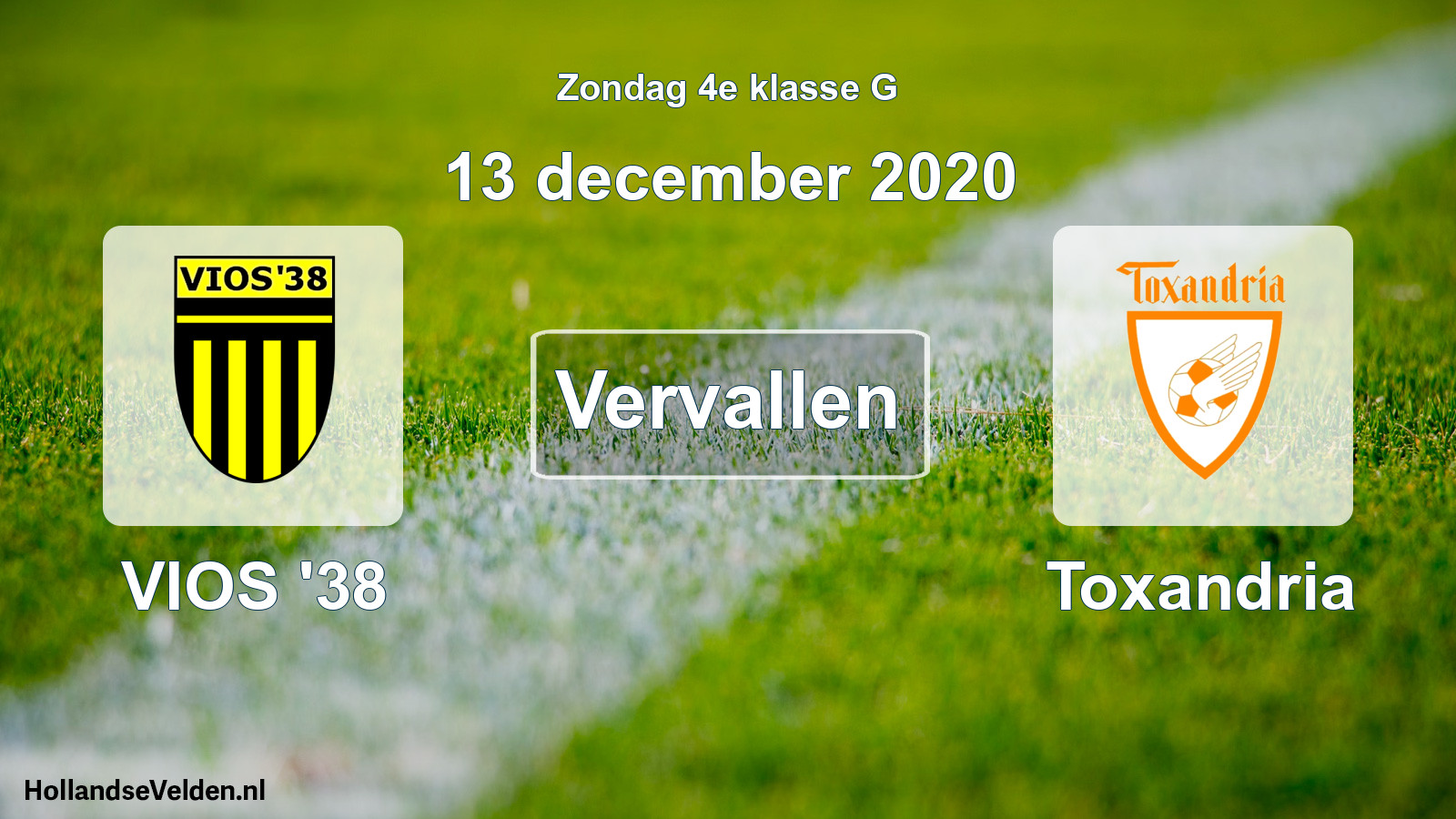 Scheduled Match: VIOS '38 - Toxandria (13 December 2020)