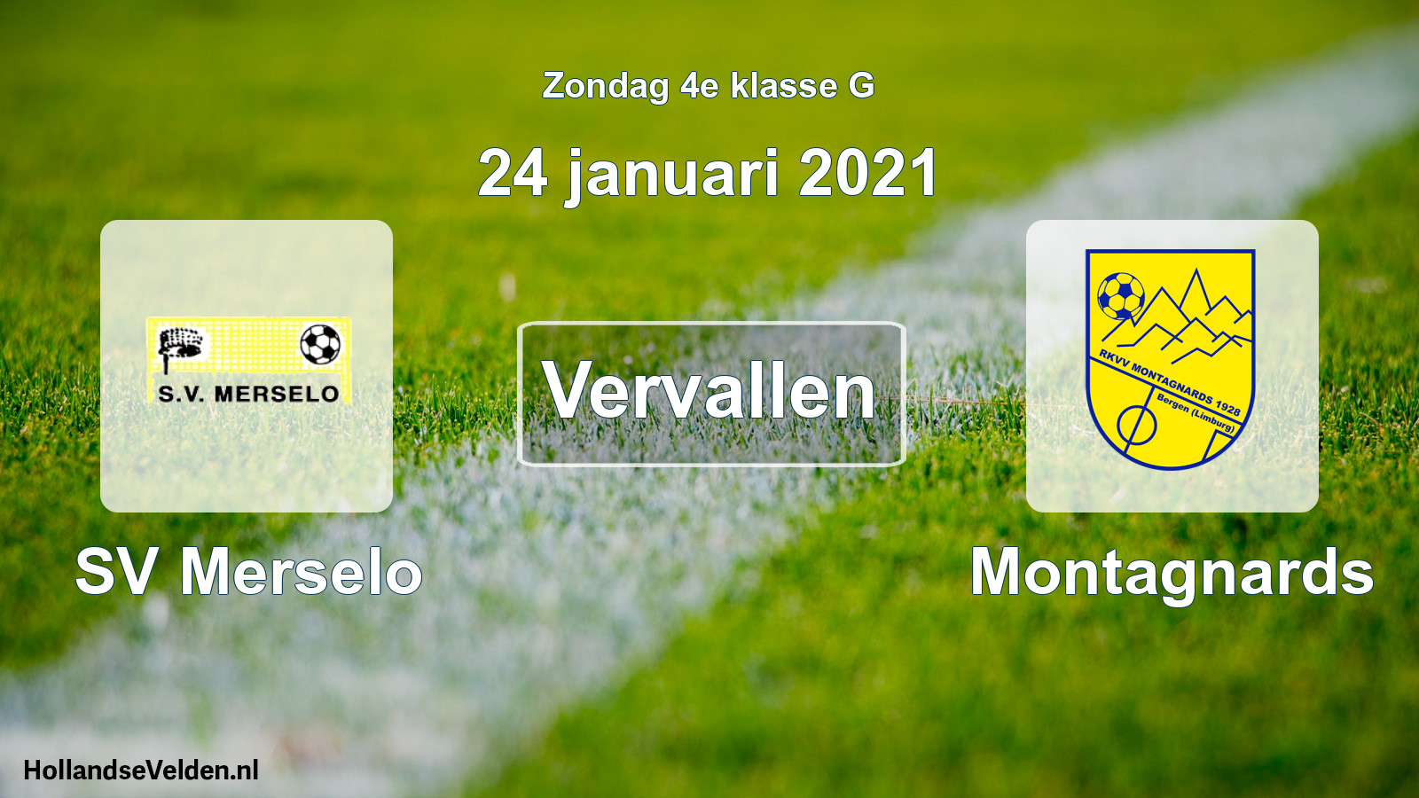 Scheduled Match: SV Merselo - Montagnards (24 January 2021)