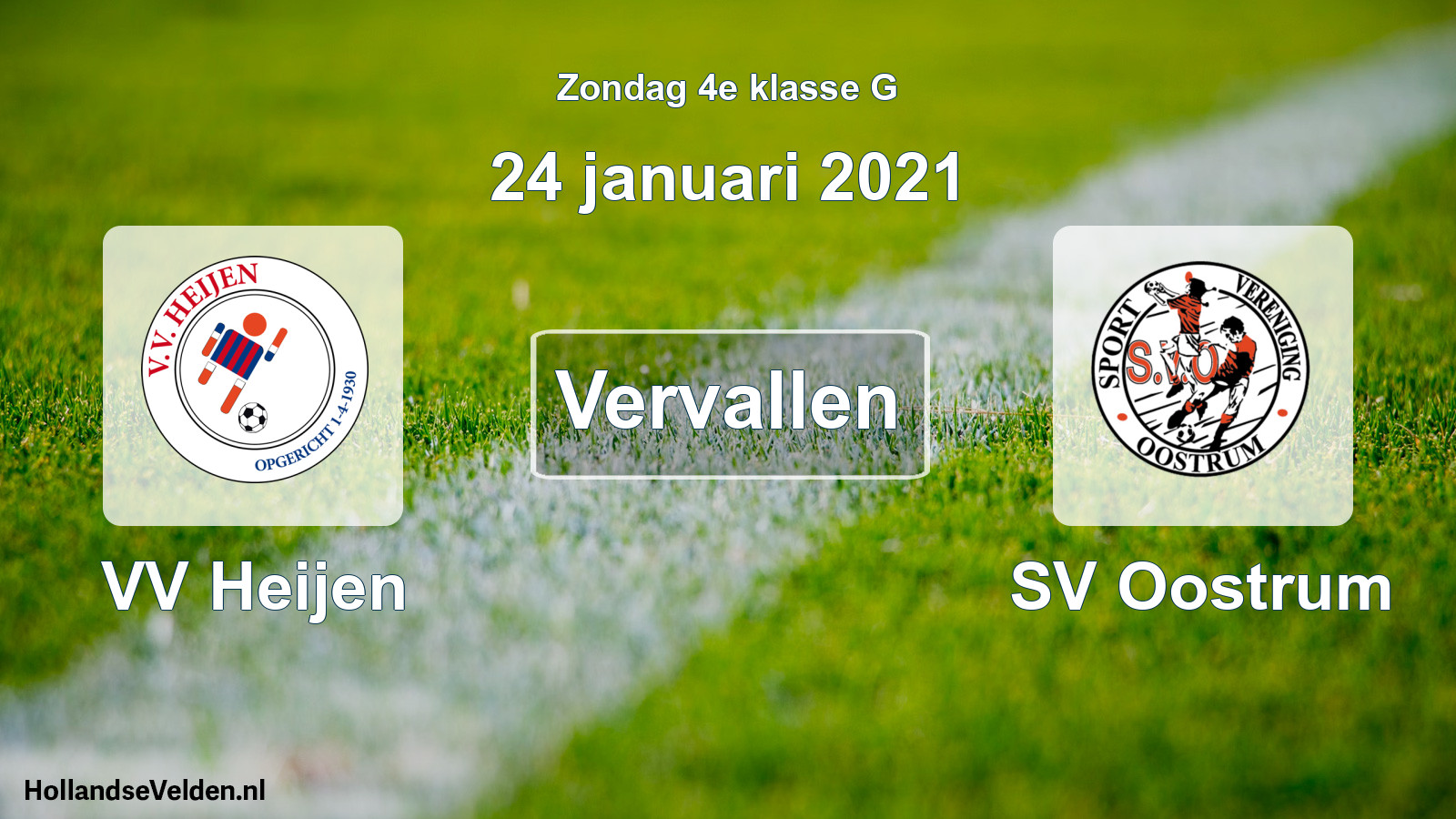 Scheduled Match: VV Heijen - SV Oostrum (24 January 2021)