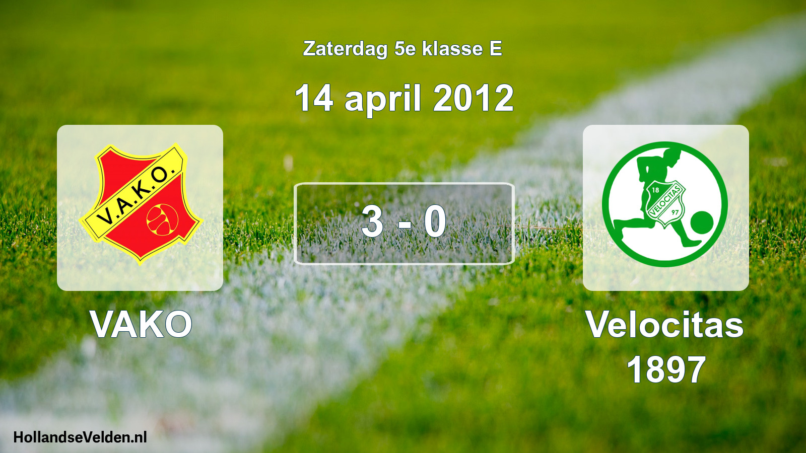 Total number of matches played: VAKO - Velocitas 1897 3 - 0 (14 April 2012)
