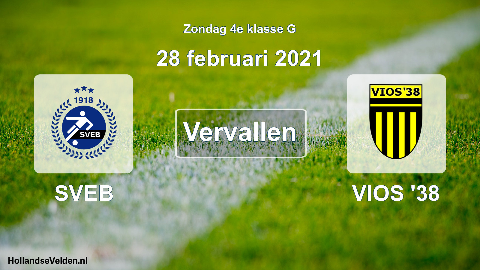 Scheduled Match: SVEB - VIOS '38 (28 February 2021)