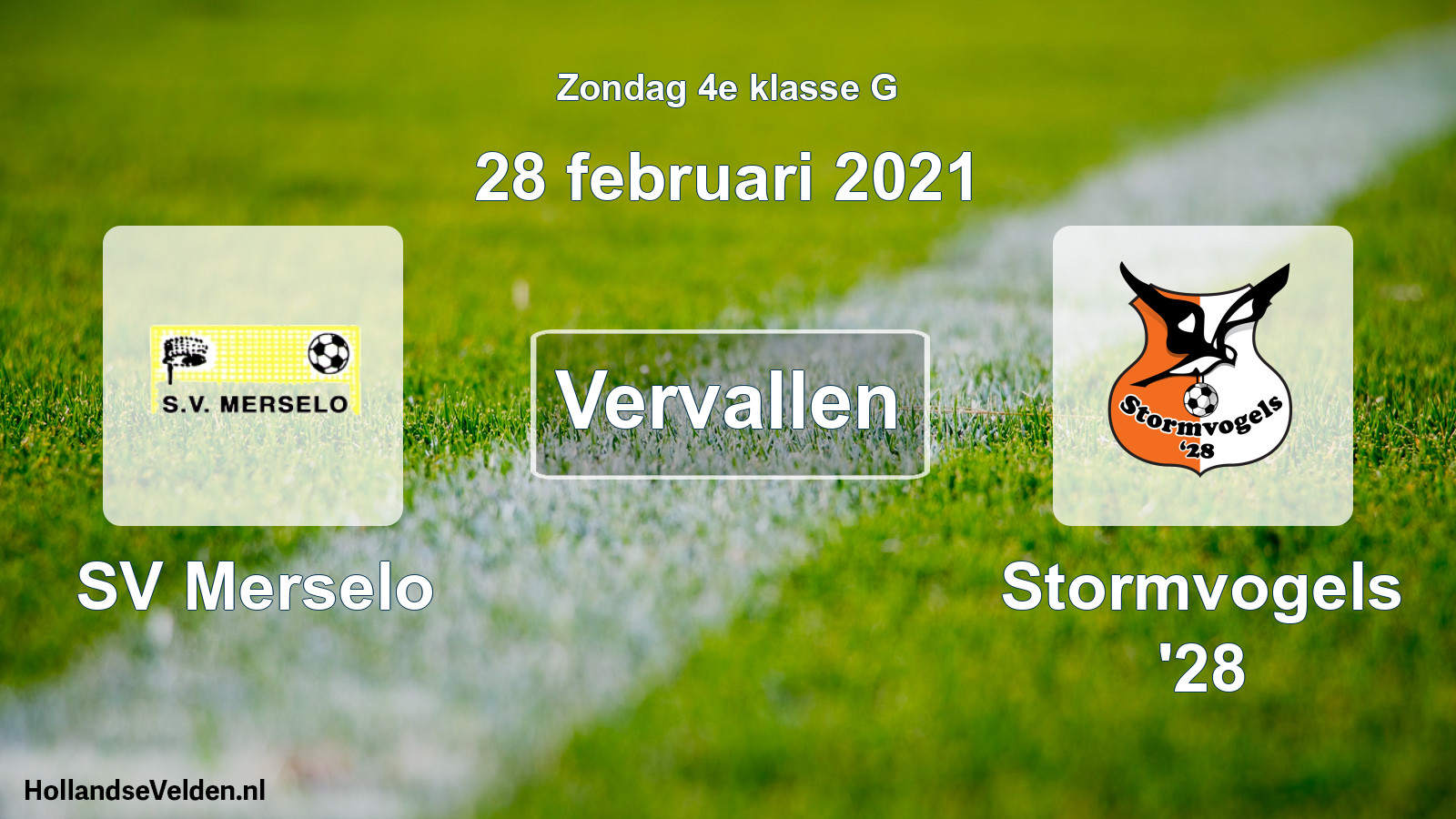 Scheduled Match: SV Merselo - Stormvogels '28 (28 February 2021)