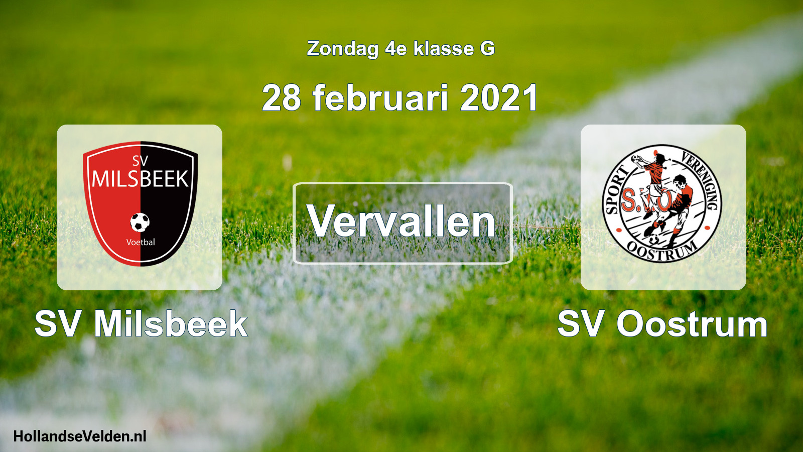 Scheduled Match: SV Milsbeek - SV Oostrum (28 February 2021)