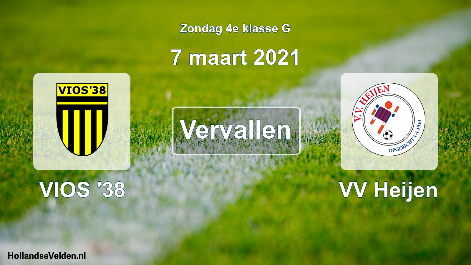 Scheduled Match: VIOS '38 - VV Heijen (7 March 2021)