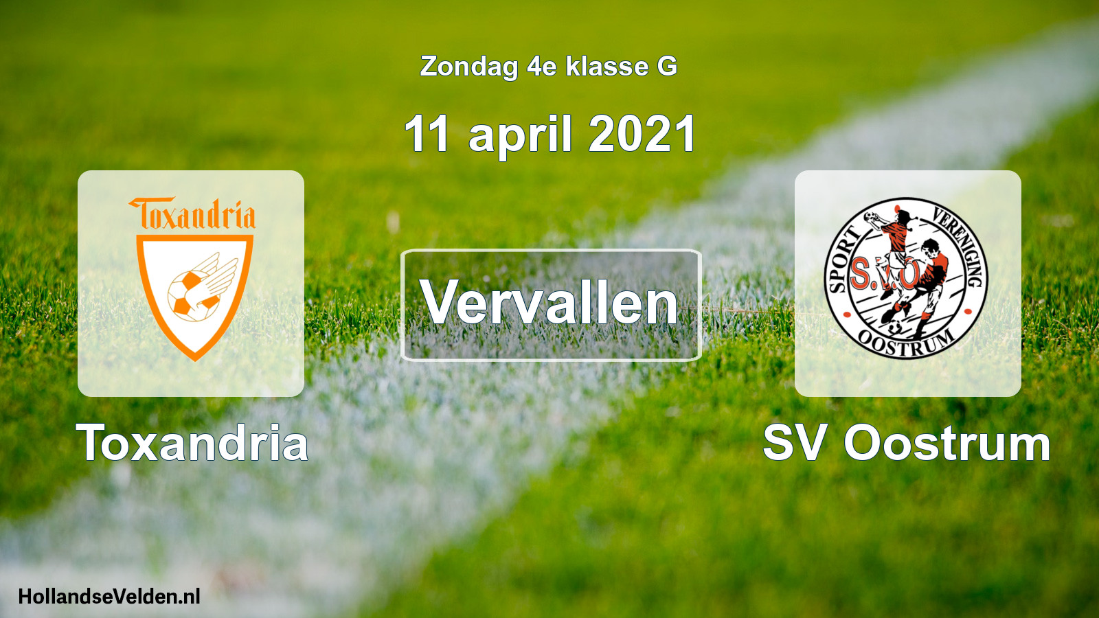 Scheduled Match: Toxandria - SV Oostrum (11 April 2021)