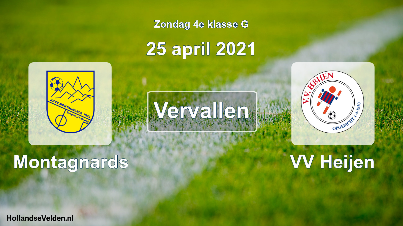 Scheduled Match: Montagnards - VV Heijen (25 April 2021)