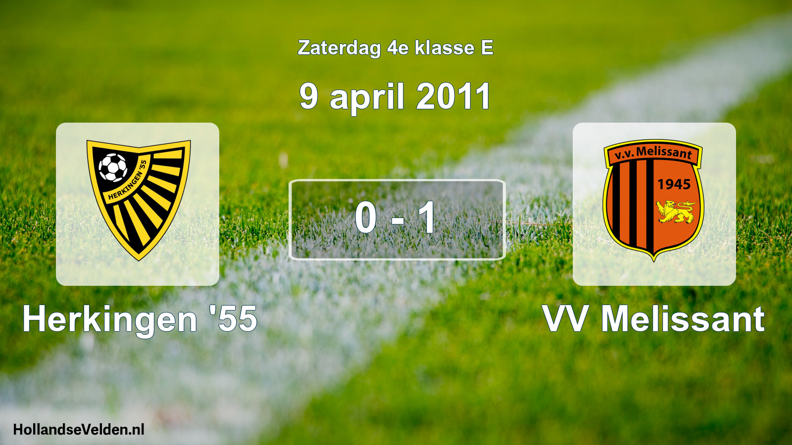 Total number of matches played: Herkingen '55 - VV Melissant 0 - 1 (9 April 2011)