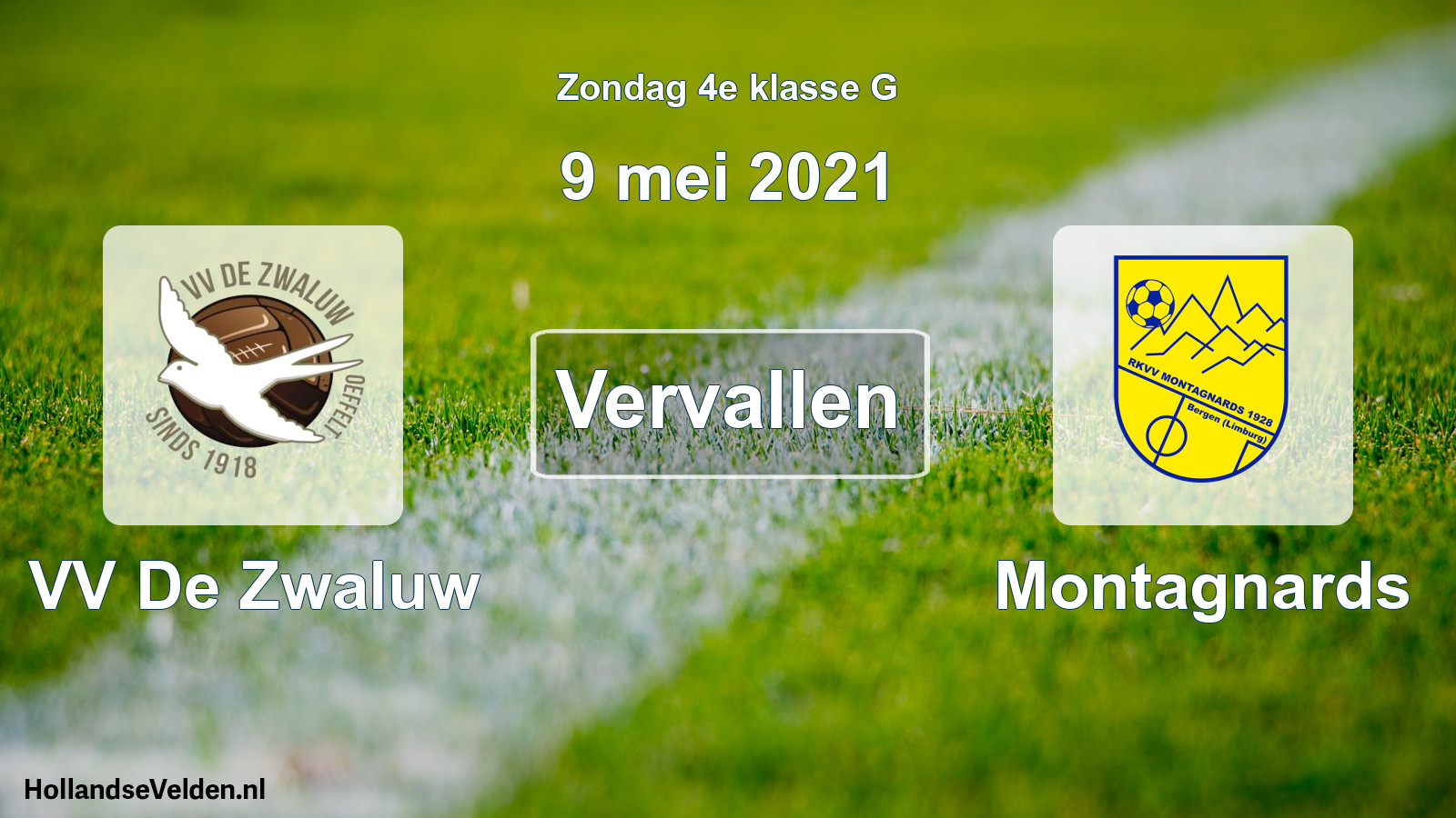 Scheduled Match: VV De Zwaluw - Montagnards (9 May 2021)