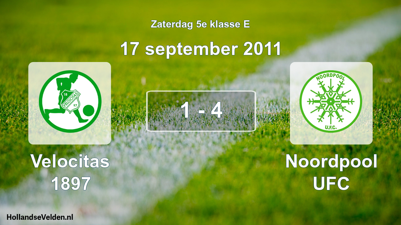 Total number of matches played: Velocitas 1897 - Noordpool UFC 1 - 4 (17 September 2011)