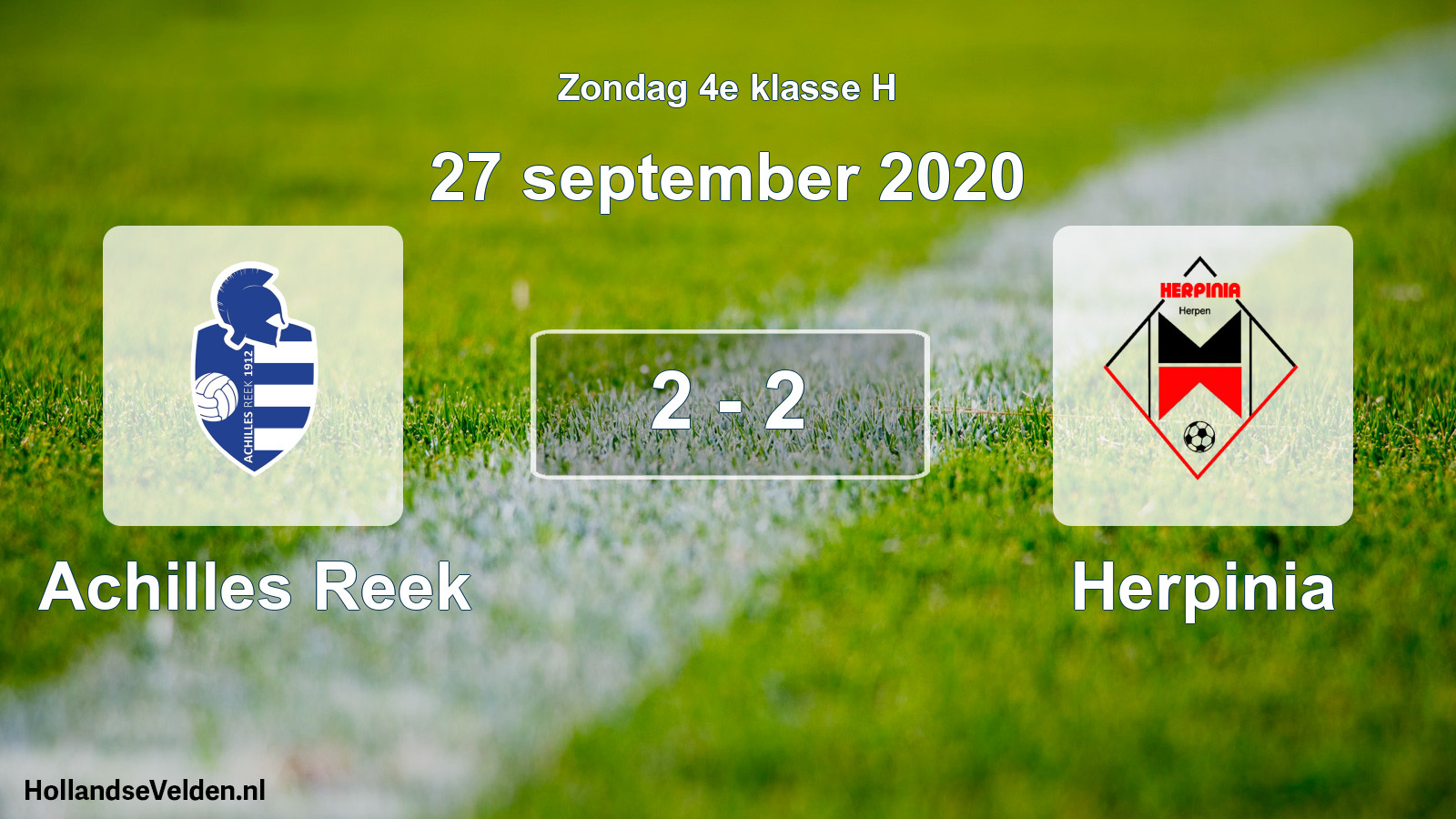 Total number of matches played: Achilles Reek - Herpinia 2 - 2 (27 September 2020)