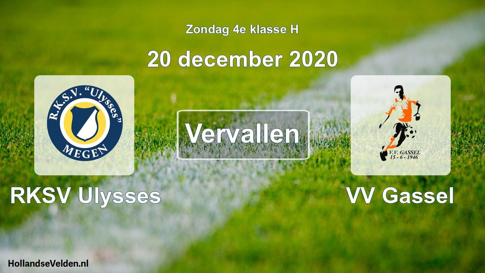 Scheduled Match: RKSV Ulysses - VV Gassel (20 December 2020)