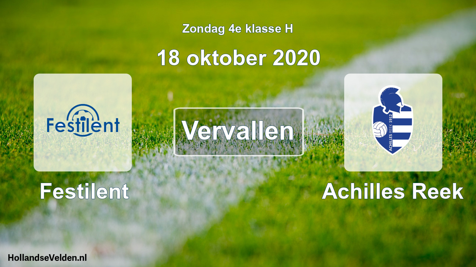Scheduled Match: Festilent - Achilles Reek (18 October 2020)
