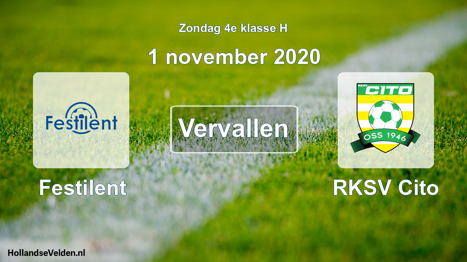 Scheduled Match: Festilent - RKSV Cito (1 November 2020)
