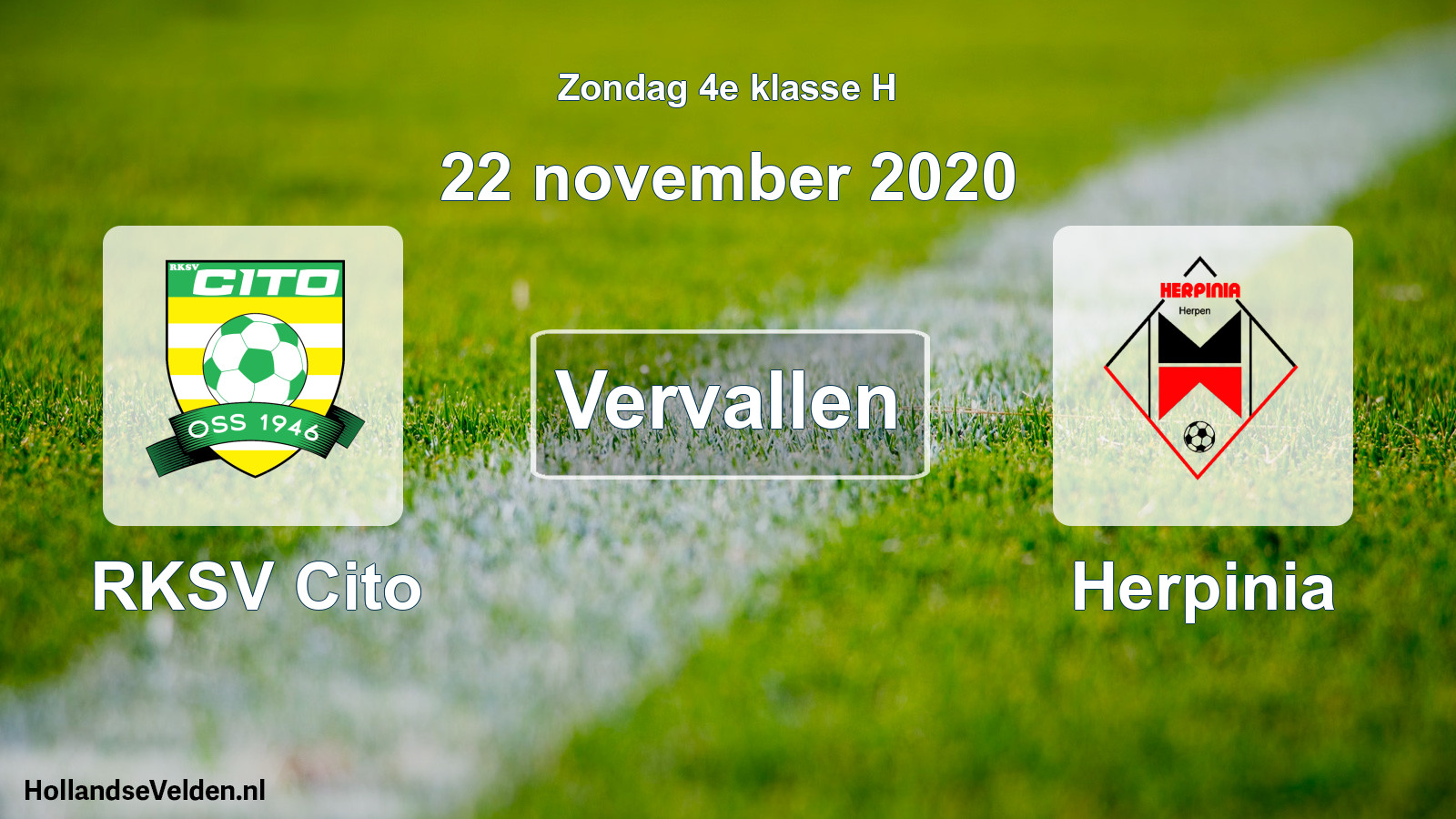 Scheduled Match: RKSV Cito - Herpinia (22 November 2020)