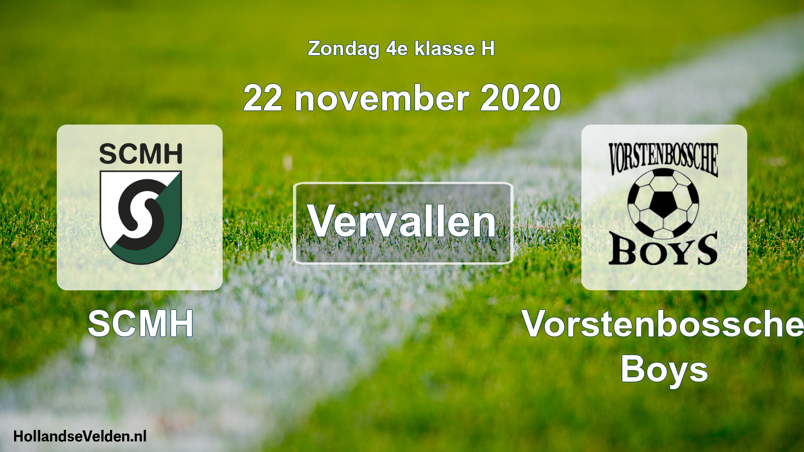 Scheduled Match: SCMH - Vorstenbossche Boys (22 November 2020)