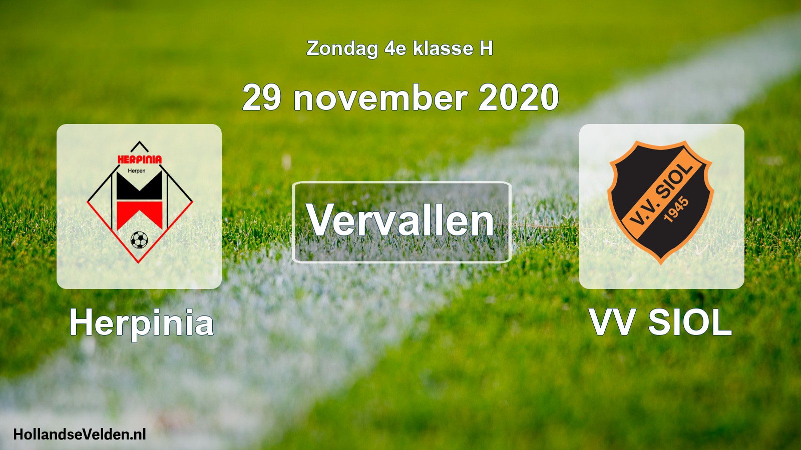 Scheduled Match: Herpinia - VV SIOL (29 November 2020)