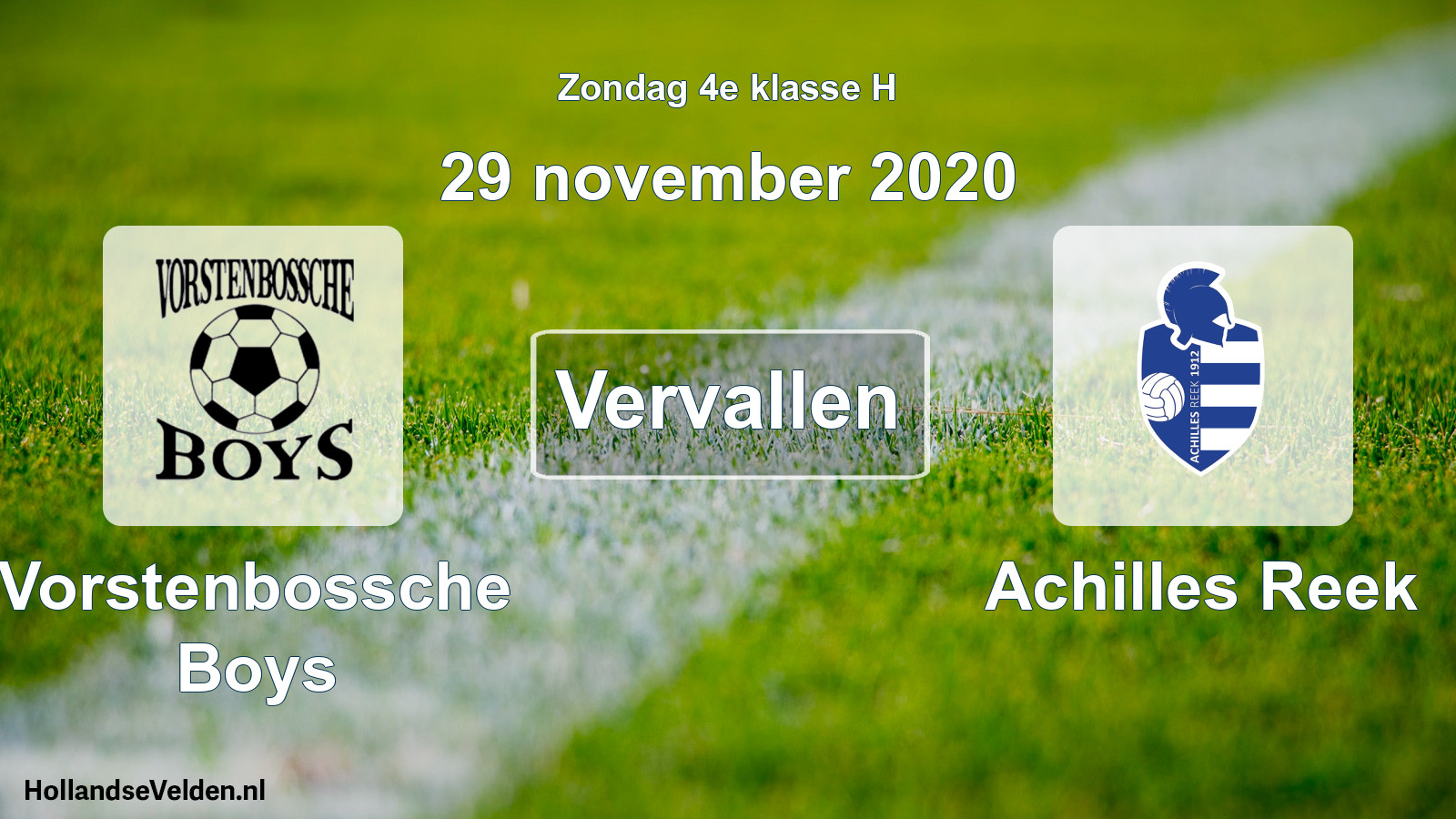 Scheduled Match: Vorstenbossche Boys - Achilles Reek (29 November 2020)