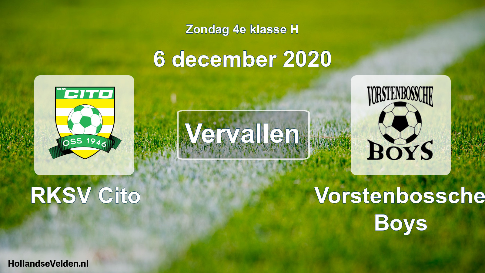 Scheduled Match: RKSV Cito - Vorstenbossche Boys (6 December 2020)