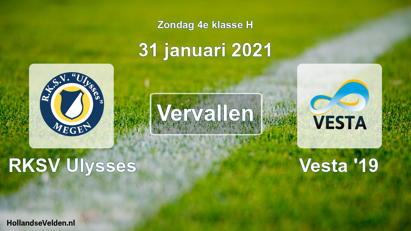 Scheduled Match: RKSV Ulysses - SSA Vesta '19 (31 January 2021)