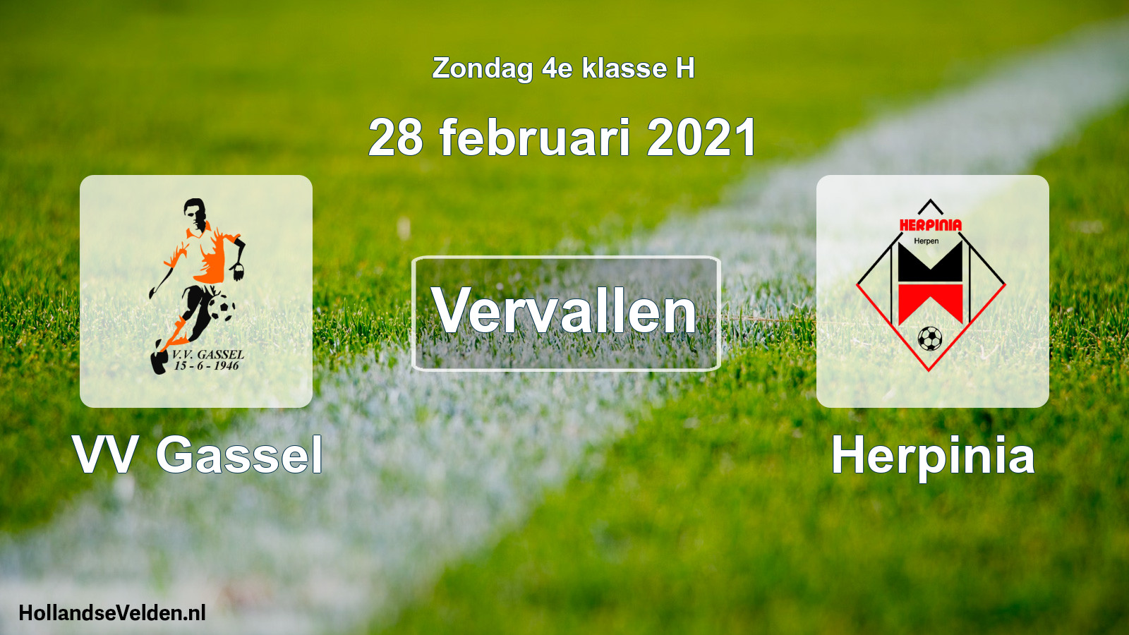 Scheduled Match: VV Gassel - Herpinia (28 February 2021)