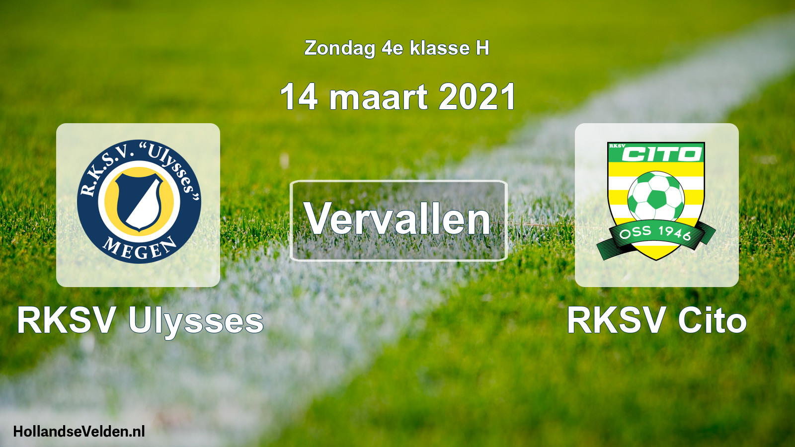 Scheduled Match: RKSV Ulysses - RKSV Cito (14 March 2021)
