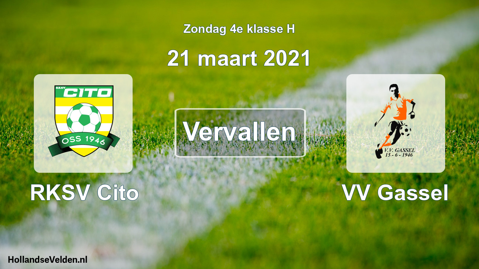 Scheduled Match: RKSV Cito - VV Gassel (21 March 2021)