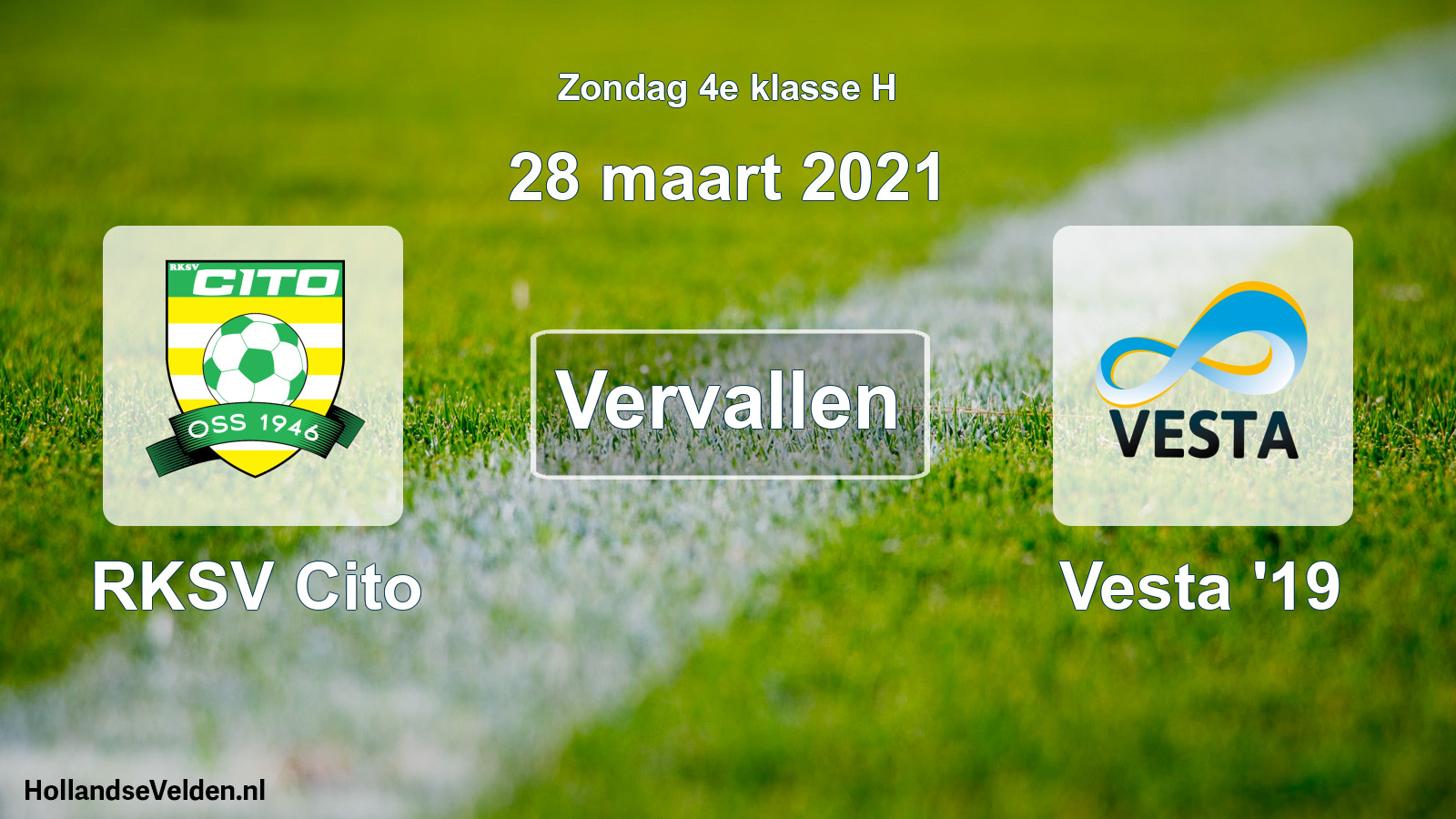 Scheduled Match: RKSV Cito - SSA Vesta '19 (28 March 2021)